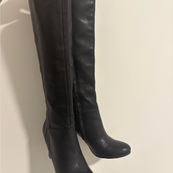 Sam Edelman Serephina Women’s Black Leather Knee High Tall Heeled Boots Size 6 - Picture 2 of 9